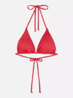 Trójkątna prążkowana góra od bikini