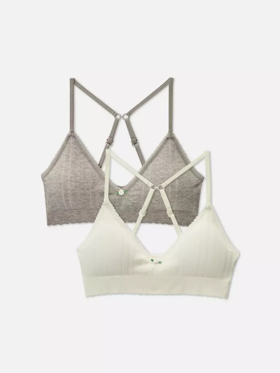 Trójkątne biustonosze z ażurowym wzorem, 2 szt.