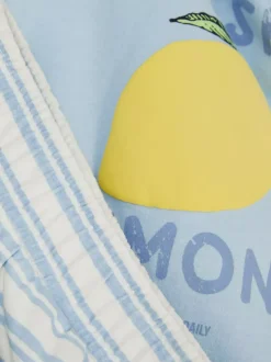 T-shirt i spódnico-szorty z nadrukiem, zestaw