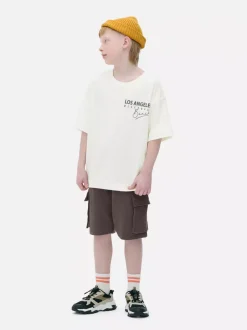 T-shirt i spodenki bojówki z napisem Los Angeles