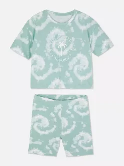 T-shirt i szorty z efektem tie-dye Los Angeles