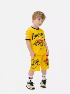 T-shirt i szorty z Iron Manem Marvela i NBA Los Angeles Lakers