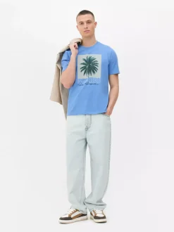 T-shirt Malibu z nadrukiem z palmą