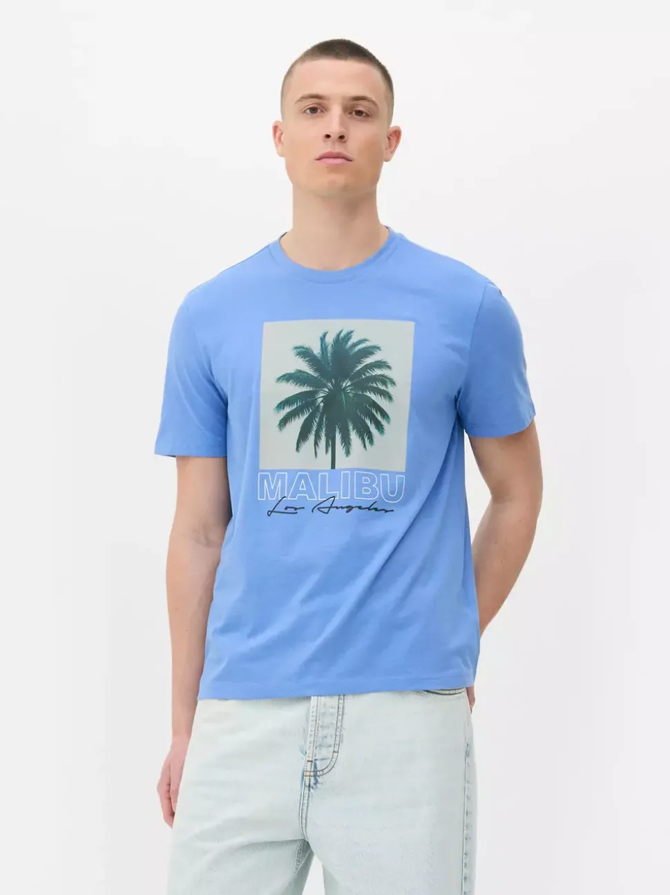 T-shirt Malibu z nadrukiem z palmą