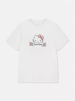T-shirt w kwiaty z motywem Hello Kitty