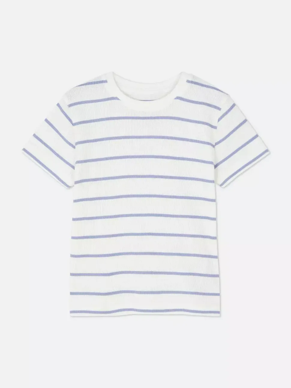 T-shirt w paski o waflowej fakturze