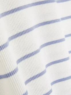 T-shirt w paski o waflowej fakturze