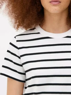 T-shirt w paski z krótkim rękawem