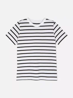 T-shirt w paski z krótkim rękawem