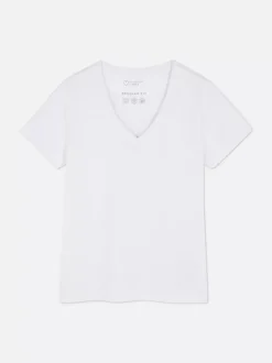 T-shirt z krótkim rękawem i dekoltem w serek