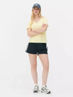 T-shirt z krótkim rękawem i dekoltem w serek