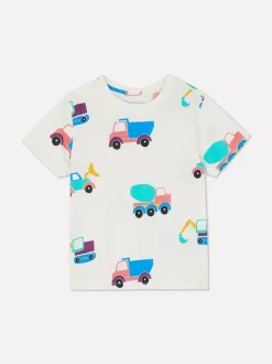 T-shirt z krótkim rękawem i motywem ciężarówek