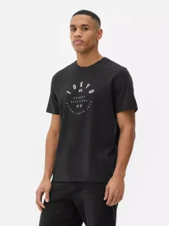 T-shirt z krótkim rękawem i napisem Tokyo