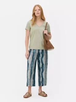 T-shirt z krótkim rękawem i dekoltem w serek