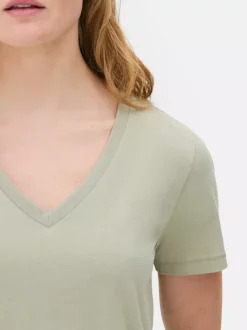 T-shirt z krótkim rękawem i dekoltem w serek