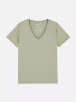 T-shirt z krótkim rękawem i dekoltem w serek