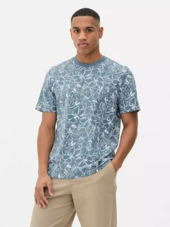 T-shirt z krótkim rękawem i kwiecistym nadrukiem