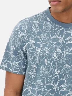 T-shirt z krótkim rękawem i kwiecistym nadrukiem
