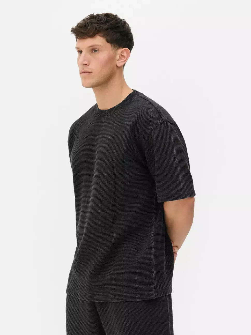 T-shirt z krótkim rękawem o waflowej fakturze