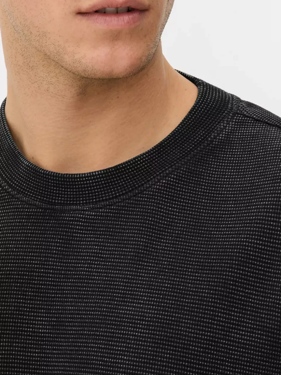 T-shirt z krótkim rękawem o waflowej fakturze