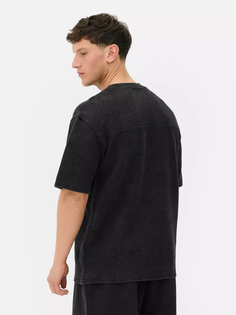 T-shirt z krótkim rękawem o waflowej fakturze