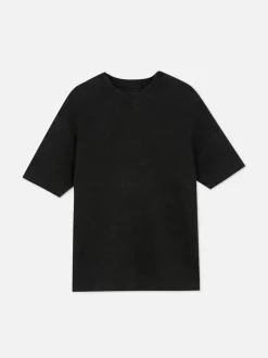 T-shirt z krótkim rękawem o waflowej fakturze