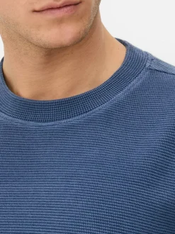 T-shirt z krótkim rękawem o waflowej fakturze