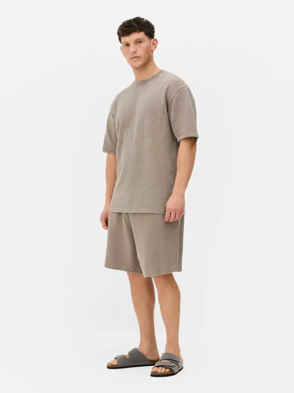 T-shirt z krótkim rękawem o waflowej fakturze