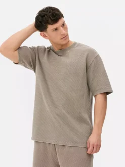 T-shirt z krótkim rękawem o waflowej fakturze