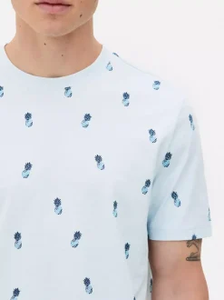 T-shirt z krótkim rękawem w drobne ananasy