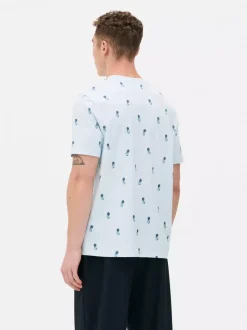 T-shirt z krótkim rękawem w drobne ananasy