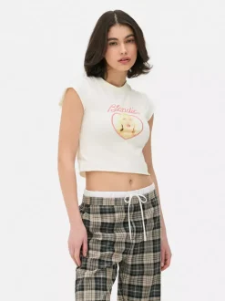 T-shirt z minirękawkami i nadrukiem Blondie