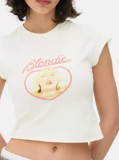T-shirt z minirękawkami i nadrukiem Blondie