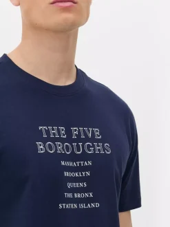 T-shirt z motywem pięciu dzielnic Nowego Jorku