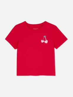 T-shirt z motywem wisienek-serduszek