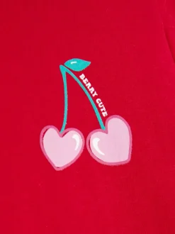 T-shirt z motywem wisienek-serduszek