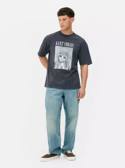 T-Shirt z nadrukiem Kurta Cobaina i efektem sprania