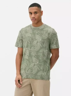 T-shirt z nadrukiem w liście