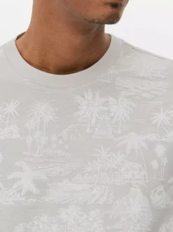 T-shirt z nadrukiem w palmy