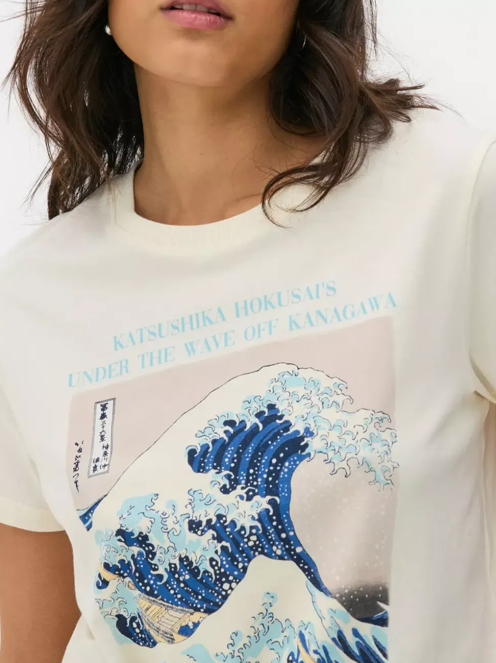 T-shirt z okrągłym dekoltem Katsushika