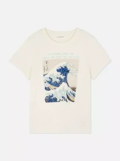 T-shirt z okrągłym dekoltem Katsushika