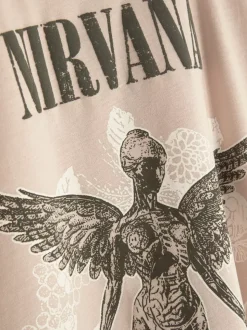 T-shirt z okrągłym dekoltem i motywem Nirvany