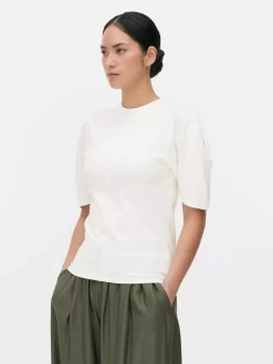 T-shirt z podwiniętymi rękawami The Edit