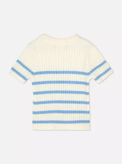 T-shirt z prążkowanej dzianiny