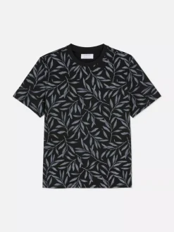 T-shirt ze wzorem liście