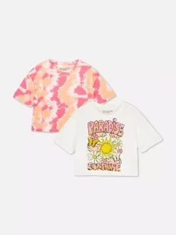 T-shirty o pudełkowym kroju z krótkim rękawem, 2 szt.