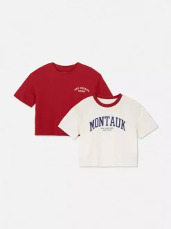 T-shirty z krótkim rękawem i motywem USA, 2 szt.