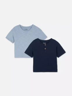 T-shirty z tkaniny o nieregularnym splocie, 2 szt.