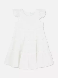 Warstwowa sukienka z haftem