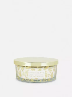 Świeca zapachowa z trzema knotami w jesiennym słoiku